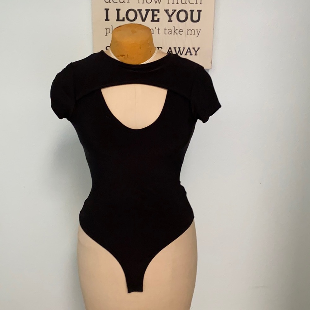 Black Cutout Bodysuit